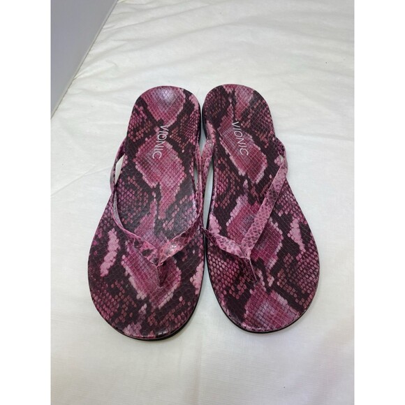 Vionic Snake Thong Sandals Size 6 Pink Arch Support Flip Flops - Picture 3 of 6